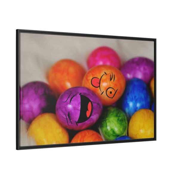 Happy Easter Eggs Framed Canvas