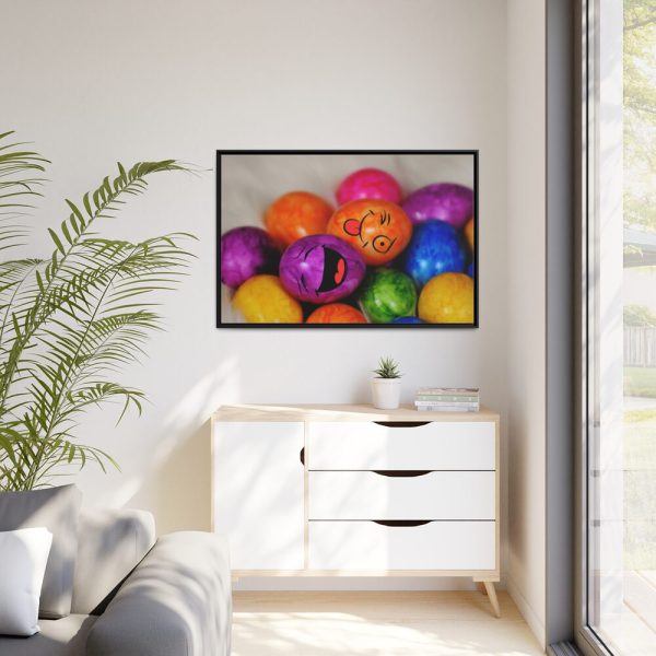 Happy Easter Eggs Framed Canvas