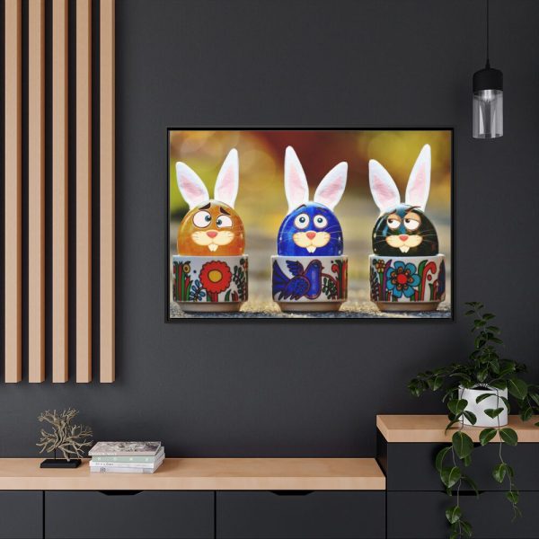 Funny Hare Rabbit Framed Canvas