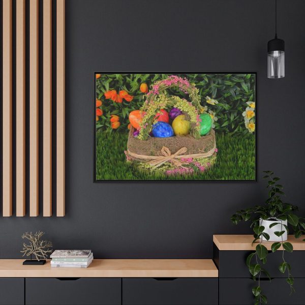 88289-214.jpg Basket Easter Eggs Framed Canvas