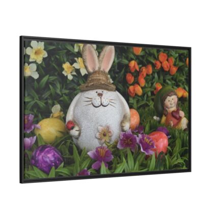 Easter Bunny in Spring Framed Canvas