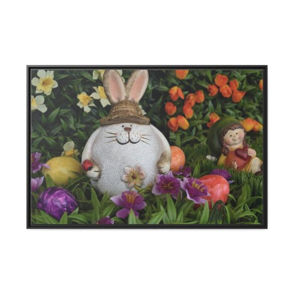 Easter Bunny in Spring Framed Canvas