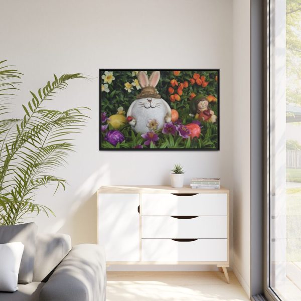 Easter Bunny in Spring Framed Canvas