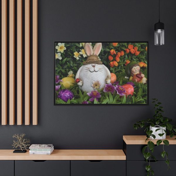 Easter Bunny in Spring Framed Canvas