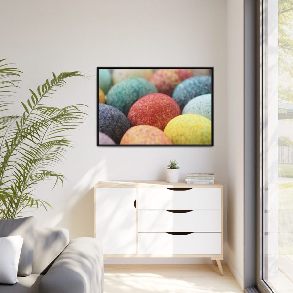 Beautiful Colorful Eggs Framed Canvas