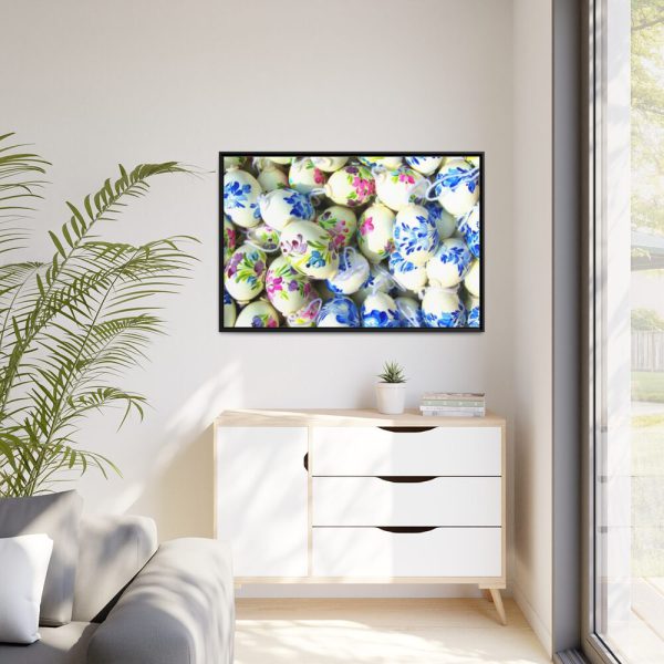 Hand Painted Easter Eggs Framed Canvas