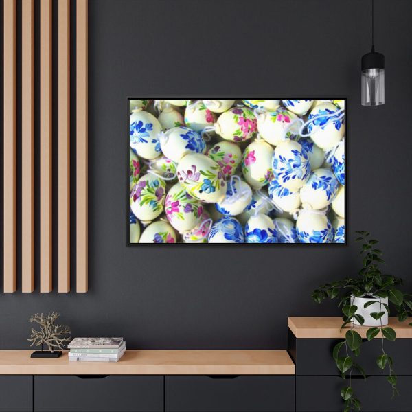 Hand Painted Easter Eggs Framed Canvas