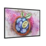 Plums, Plate, Fruit, Vitamins Framed Canvas