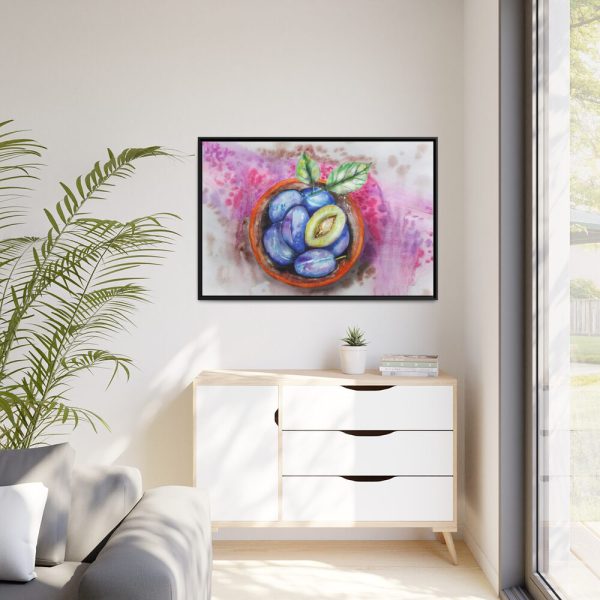 88289-293.jpg Plums, Plate, Fruit, Vitamins Framed Canvas