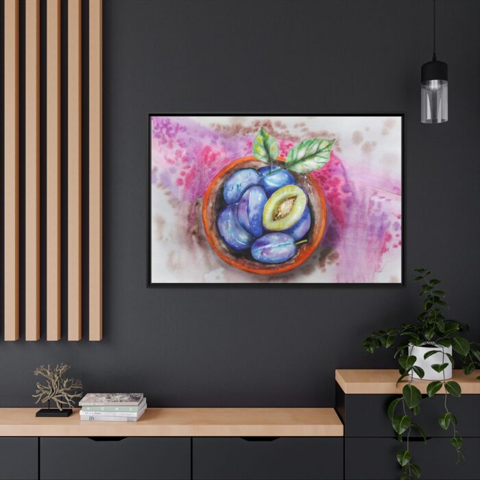 Plums, Plate, Fruit, Vitamins Framed Canvas - Image 5