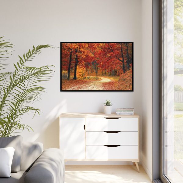 88289-323.jpg Fall Autumn Red Season Woods Framed Canvas
