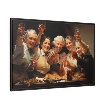 Cheers At Thanksgiving Framed Canvas