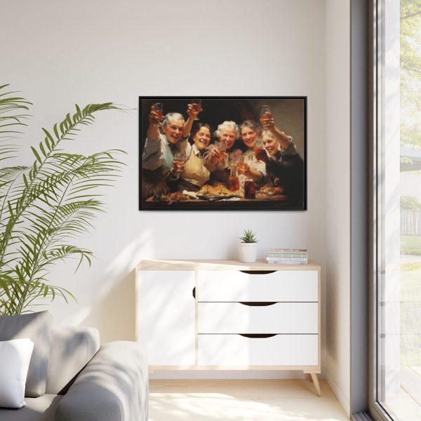 88289-343.jpg Cheers At Thanksgiving Framed Canvas