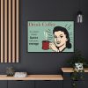 88289-349.jpg Retro Coffee Drinking Woman Framed Canvas