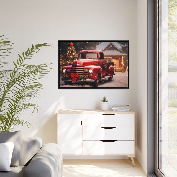 88289-38.jpg Vintage Christmas Pickup Framed Canvas