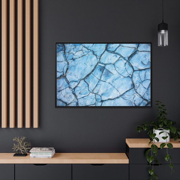 88289-384.jpg Blue Cracked Ground Texture Framed Canvas