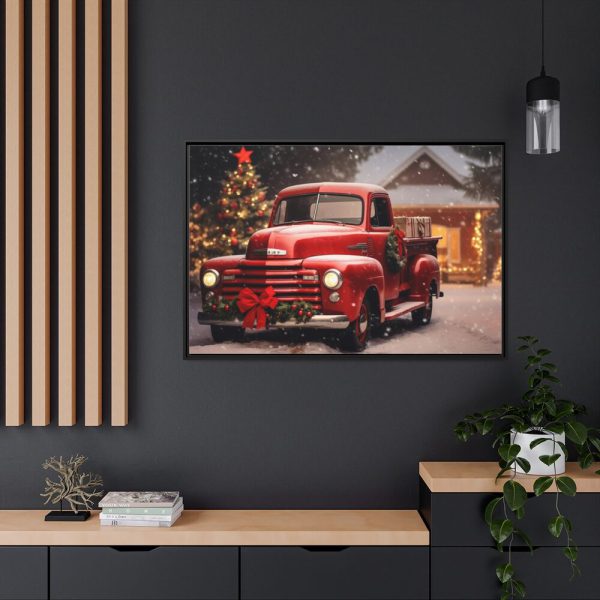 88289-39.jpg Vintage Christmas Pickup Framed Canvas