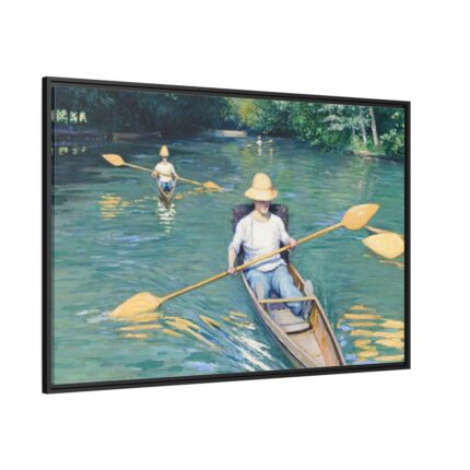 Skiffs by Gustave Caillebotte Framed Canvas
