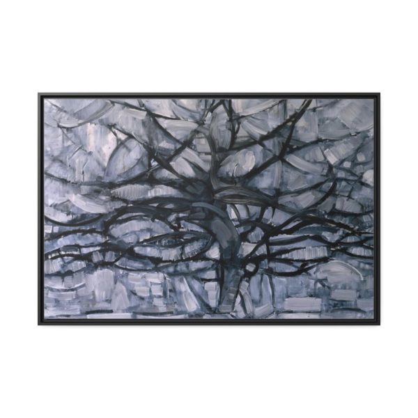 Piet Mondrian's Gray Tree Framed Canvas