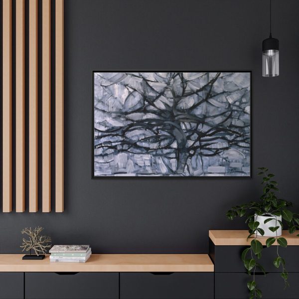 Piet Mondrian's Gray Tree Framed Canvas