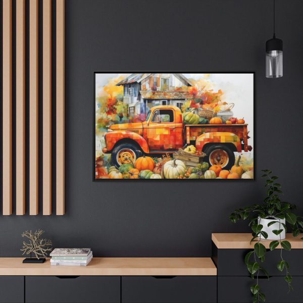 88289-44.jpg Autumn Pumpkin Truck Calendar Art Framed Canvas