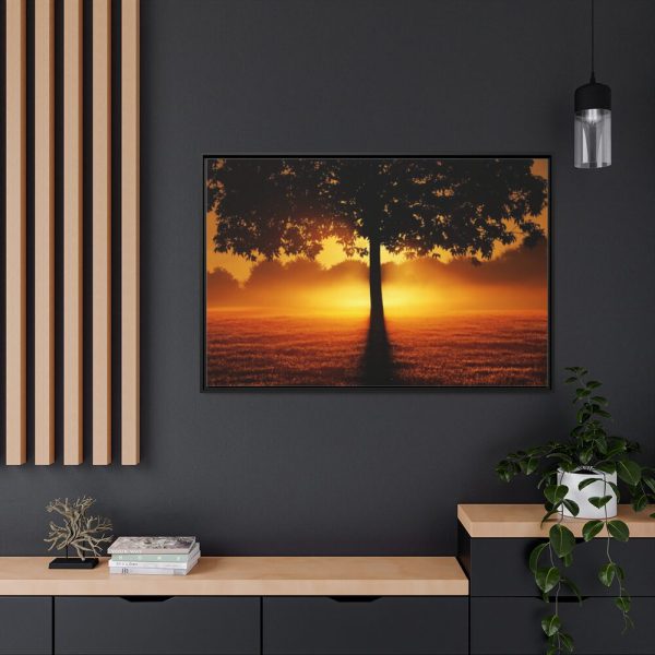 88289-444.jpg Sunrise Tree Silhouette Nature Framed Canvas
