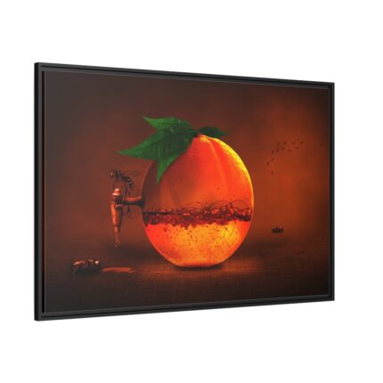 Orange Fruit Juice Framed Canvas