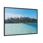 Boat Moored at an Island  Framed Canvas