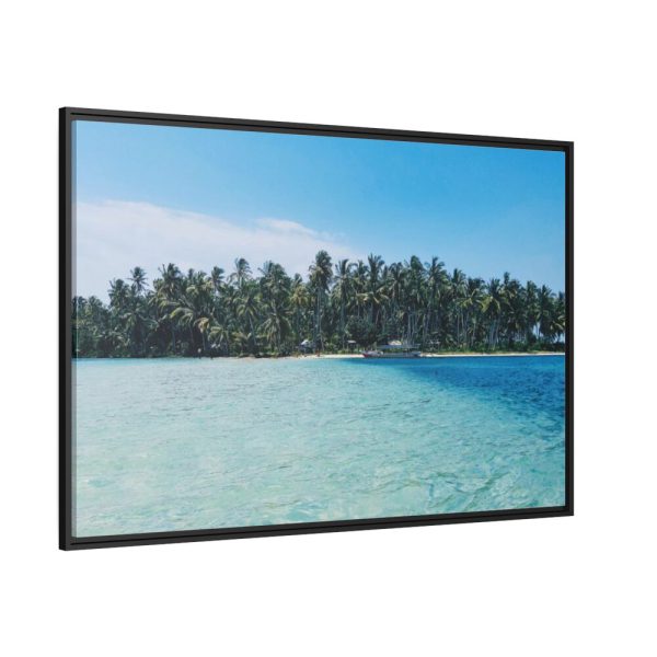 88289-490.jpg Boat Moored at an Island Framed Canvas