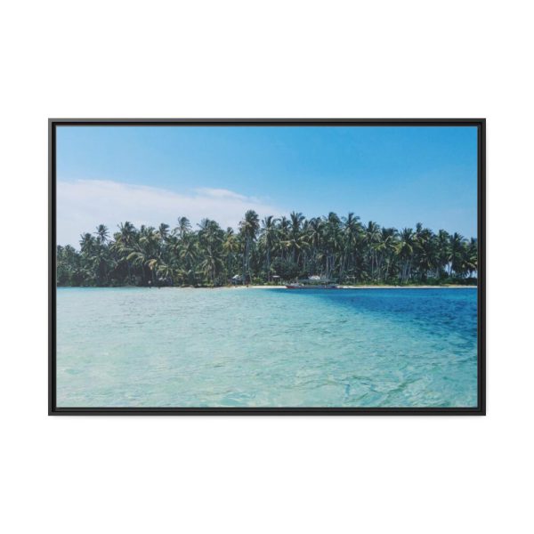 88289-491.jpg Boat Moored at an Island Framed Canvas