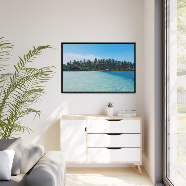 88289-493.jpg Boat Moored at an Island Framed Canvas