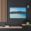 88289-494.jpg Boat Moored at an Island Framed Canvas