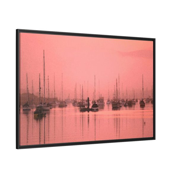 88289-505.jpg Pink Photo With Boats Framed Canvas