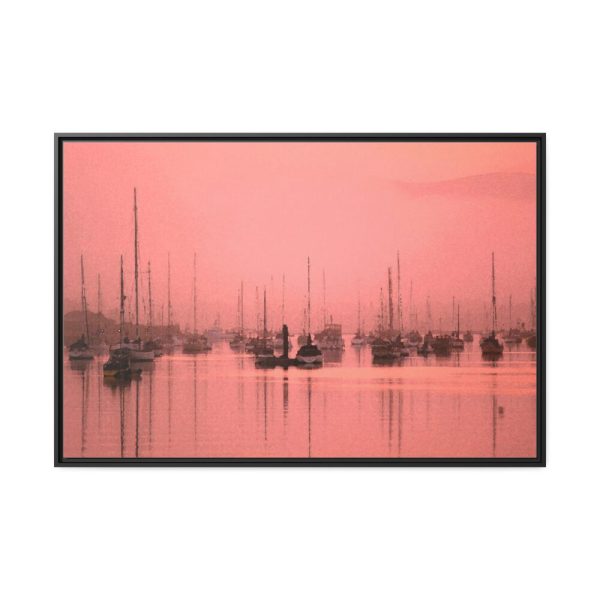 88289-506.jpg Pink Photo With Boats Framed Canvas