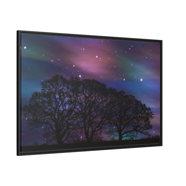 88289-520.jpg Tree Forest Starry Aurora Framed Canvas
