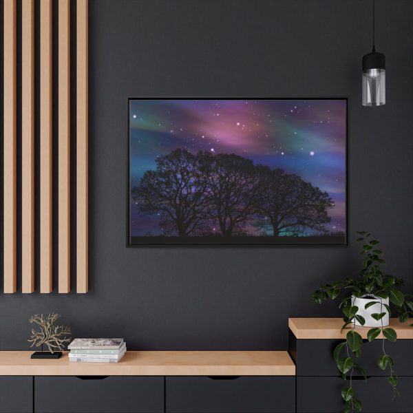 88289-524.jpg Tree Forest Starry Aurora Framed Canvas