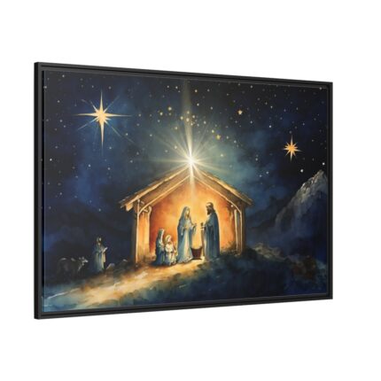 Abstract Representation of the Birth of Jesus Framed Canvas