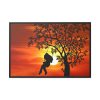 88289-591.jpg Sunset Girl Swing Silhouette Framed Canvas