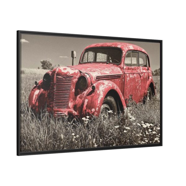 88289.jpg Car Vintage Red Rusty Framed Canvas