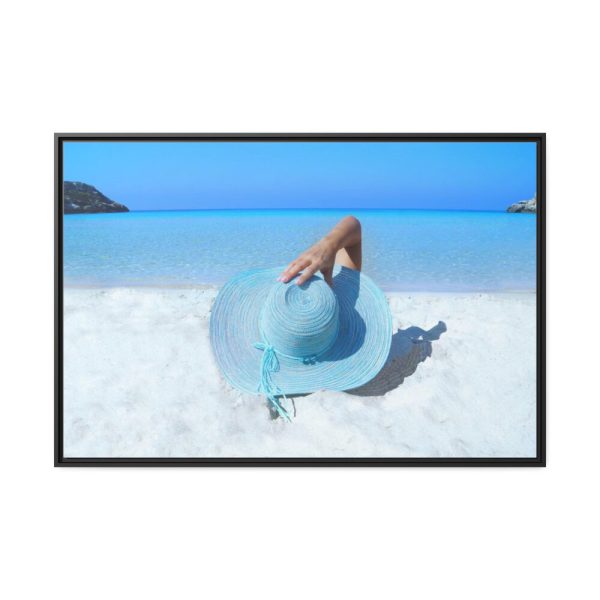 88289-616.jpg Woman On The Beach Framed Canvas