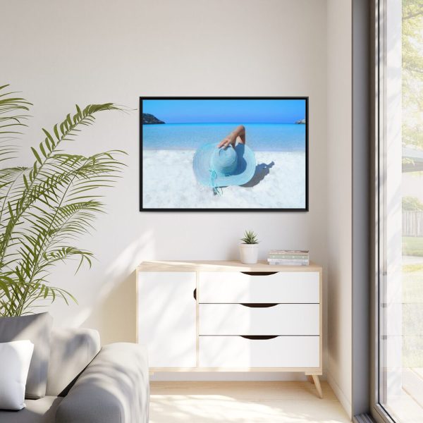88289-618.jpg Woman On The Beach Framed Canvas
