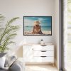 Young Woman On The Beach Framed Canvas