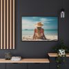 Young Woman On The Beach Framed Canvas