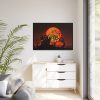 Halloween Mansion and Moon Framed Canvas