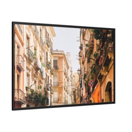 Vintage Neighborhood in Cagliari Framed Canvas