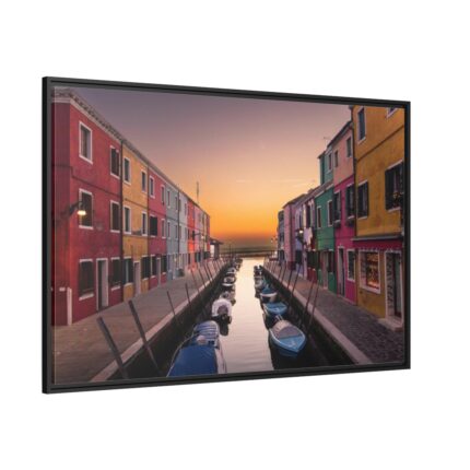 Sunset in Burano Framed Canvas