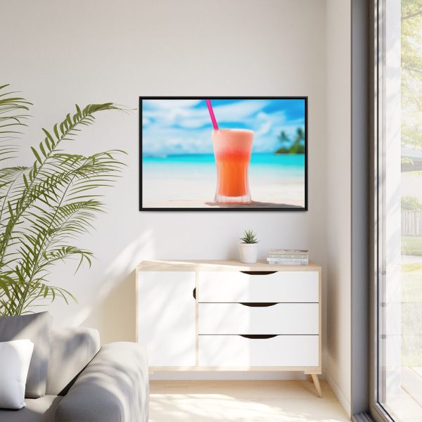 88289-663.jpg Tropical Drink On The Beach Framed Canvas
