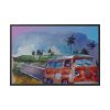 Vintage Hawaiian Bus Framed Canvas