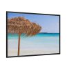 Parasol On The Beach Framed Canvas