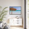 Parasol On The Beach Framed Canvas